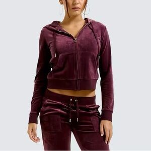 Juicy Couture Deep Burgundy Velvet Hoodie